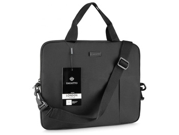 Thin black Zagatto 15.6" inch nylon laptop bag