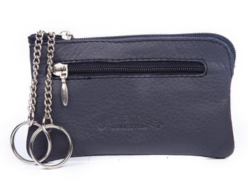 Granatowe skórzane etui na klucze Bag Street