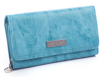 Large turquoise women's ecological leather wallet by Jennifer Jones