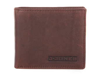 Elegancki portfel męski skórzany ciemnobrązowy typu bifold J Jones