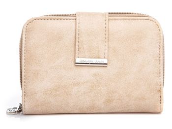 Jennifer Jones ecru Damenbrieftasche aus weichem Ökoleder