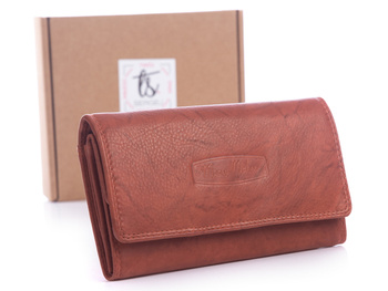 Money Maker Brown horizontal women's leather wallet