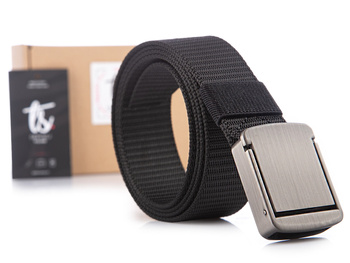 Men's PHANTOM Military Belt Black with Metal Buckle