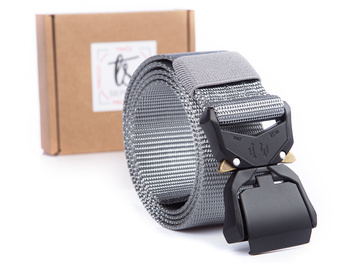 Men's military grey trouser belt SERGEJ DRAGON