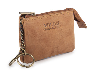 Brązowe, 2-komorowe etui na klucze w stylu vintage