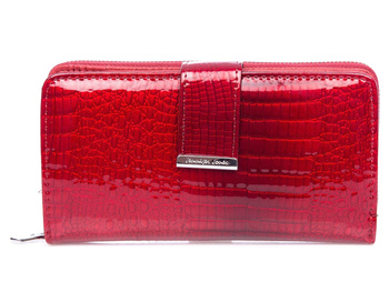 Große rote Lackleder-Damenbrieftasche von Jennifer Jones 5280