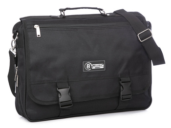Black men's A4 expandable work bag with flap Bellugio