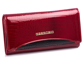 Women's red and black lacquered wallet GREGORIO