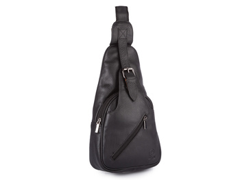 Skórzany plecak damski na jedno ramię w kolorze czarnym Bellugio