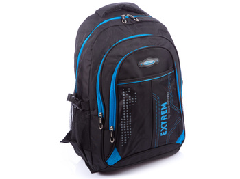 Bag Street 3 compartment backpack for work black and blue