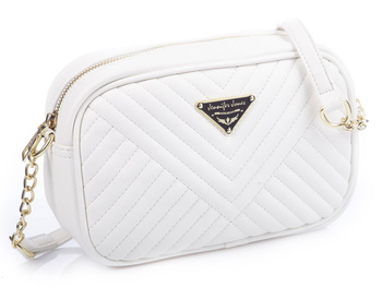 Jennifer Jones weiße gesteppte Damenhandtasche