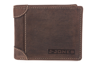 Męski portfel skórzany w stylu vintage brązowy J Jones