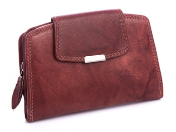 Money Maker Damen Leder Geldbörse dunkelbraun RFID