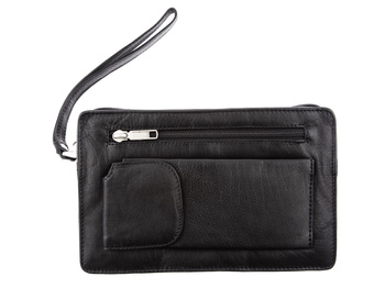 Bag Street men's two-compartment leather handbag pouch