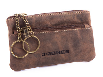 J Jones Schlüsseletui aus Leder im Vintage-Stil