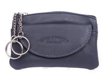 Bag Street Leather Key Cover Navy Blue