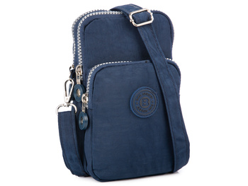 Pionowa mała torebka materiałowa na ramię niebieska Bag Street