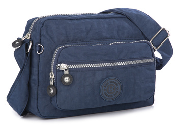 Bag Street lightweight tourist fabric shoulder bag navy blue