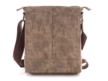 J Jones Men's shoulder bag with flap medium brown