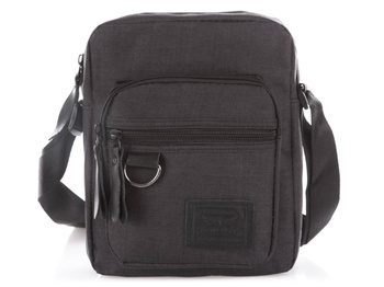 Men's shoulder bag black fabric J Jones
