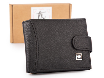 Nieduży czarny portfel męski skórzany WILD Things Only z ochroną RFID