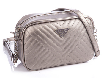 Jennifer Jones women's quilted silver postbag