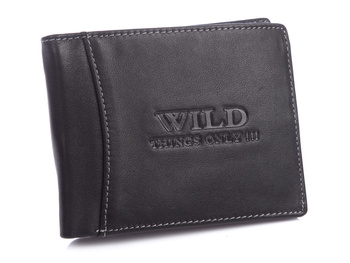 Classic men's leather wallet black WILD