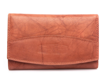 Money Maker Women's cognac leather wallet large