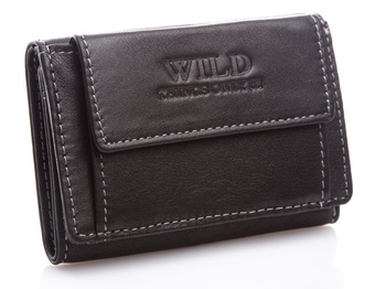 Herren Portemonnaie aus Leder schwarz RFID WILD