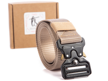 Cream tactical men's belt for pants strapped SERGEJ