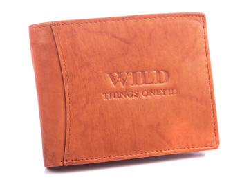 Men's leather wallet horizontal brown WILD Things Only