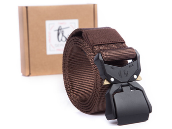 Military trouser belt for men brown SERGEJ DRAGON