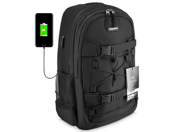 Black urban backpack with USB port Zagatto