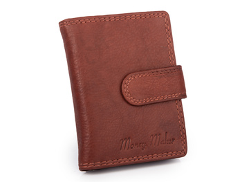 Ciemnobrązowe, skórzane etui na karty płatnicze i dokumenty wielkości dowodu osobistego RFID