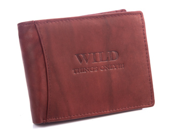 Men's leather wallet horizontal dark brown WILD Things Only