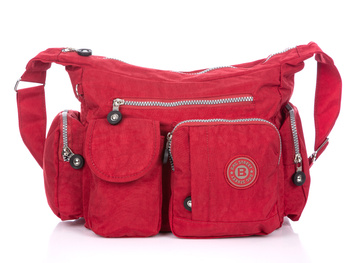 Bag Street Lightweight red women's fabric handbag