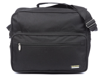 Geräumige A4-Umhängetasche für Herren schwarz Bellugio SANCHEZ