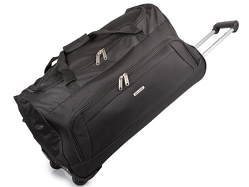 Duża torba podróżna z kółkami i wyciąganą rączką czarna elegancka Bellugio