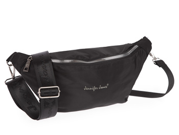 Czarna saszetka damska typu nerka z paskiem na ramię Jennifer Jones