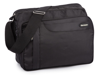 Czarna materiałowa torba męska na ramię pozioma średnia Beltimore