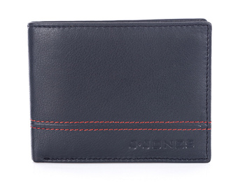 J Jones Men's navy blue wallet with red thread