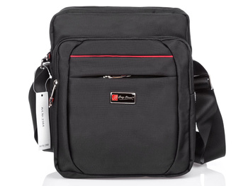 Bag Street Black men's bag with red strap