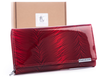 Jennifer Jones Cherry horizontal lacquered women's wallet