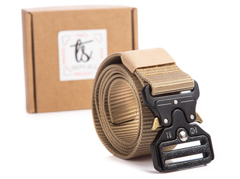 Beige tactical men's belt for pants parcian SERGEJ