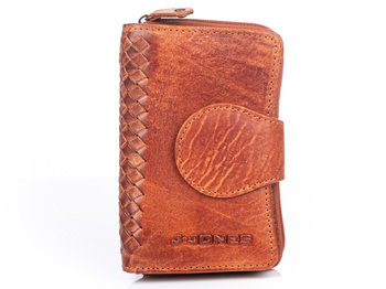 J Jones brown leather wallet in mountain style