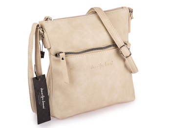Stylowa beżowa torebka damska na ramię miękka Jennifer Jones