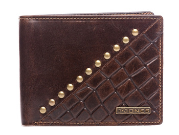 Karten- und Brieftasche für Herren mit Nieten braun J Jones