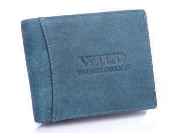 Classic men's leather wallet blue WILD