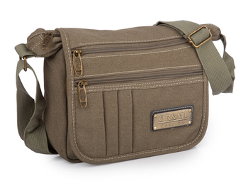 Materiałowa torba męska na ramię w kolorze khaki listonoszka ORMI