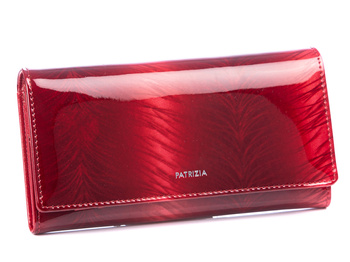 PATRIZIA Capacious red RFID lacquered women's wallet